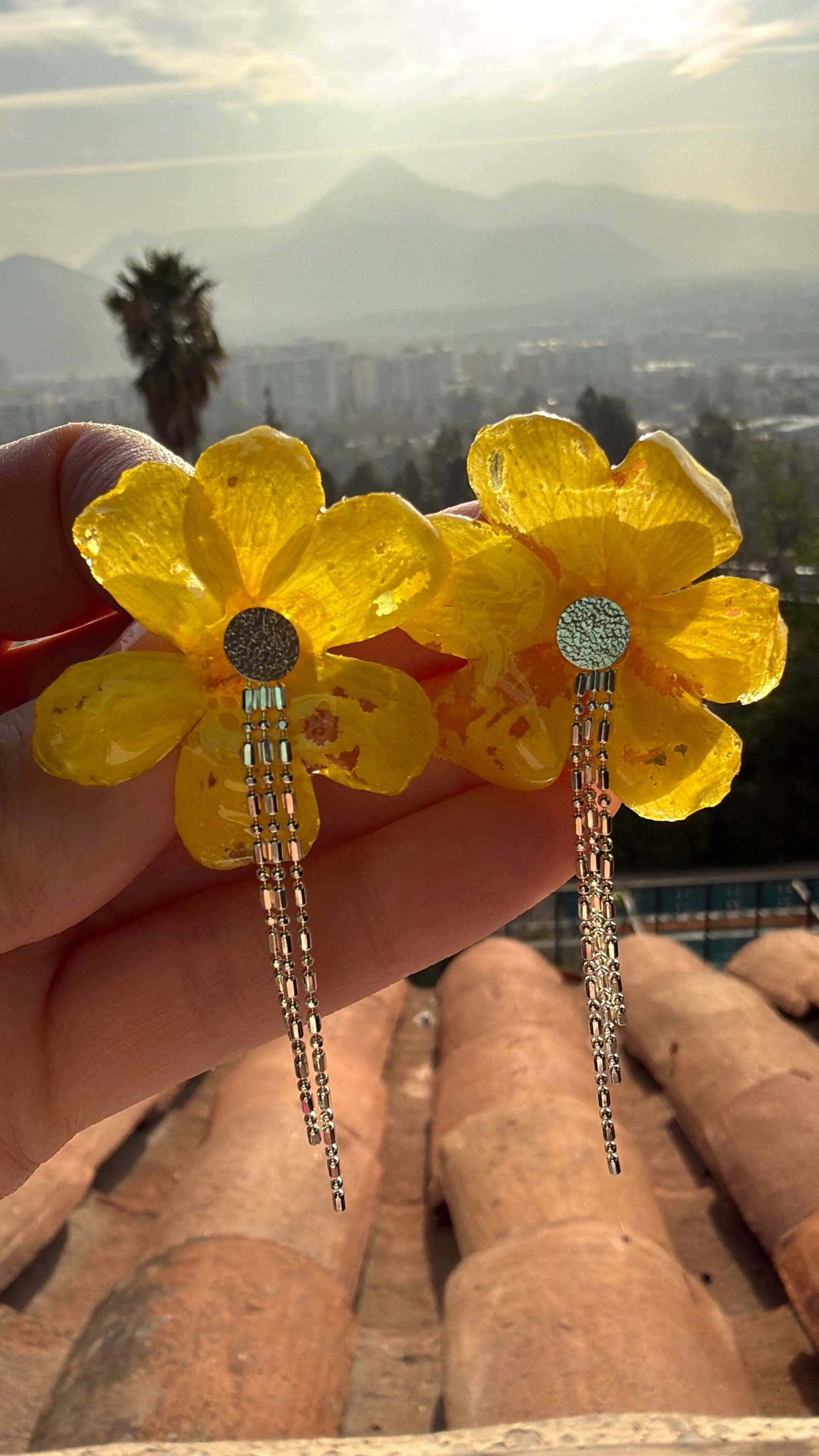 Aros Encanto con flores amarillas 3